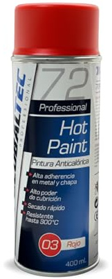 GLOBALTEC PROFESSIONAL Peinture anti-calorique rouge 400 ml – Résistant jusqu'à 300 °C | Spray protecteur pour tuyaux d'échappement, moteurs et surfaces métalliques | Séchage rapide et haute adhérence