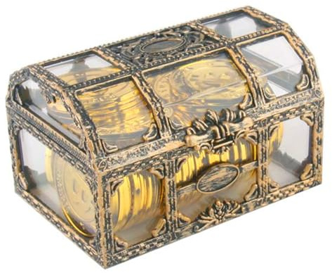 Duvcoywae Cofre De Tesoros Transparente | Cofre Pirata Decorativo,Baúl Vintage Portátil Para Juguetes Fiestas Infantiles Dulces Recuerdos Decoración Hogar