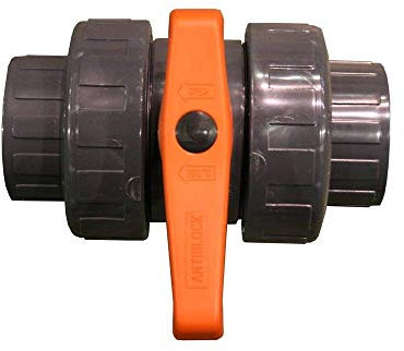 Gre Ablassventil Ø50 PN10, PVC, Polyvinylchlorid (PVC), 2-Ports, 1/2 Zoll Gewinde, 50 mm, 10 bars, Schiebeventil, Ventil, Verbindungselemente, 4464865031