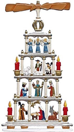 Wilhelm Schweizer Zinnfigur Weihnachtspyramide, ca. 7,5 x 13,2 cm, Mehrfarbig, Weihnachtspyramide
