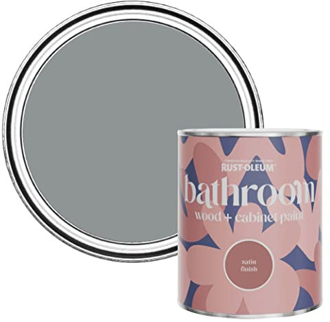 Rust-Oleum Grey Moisture Resistant Bathroom Wood and Cabinet Paint in Satin Finish - Anthracite 750ml