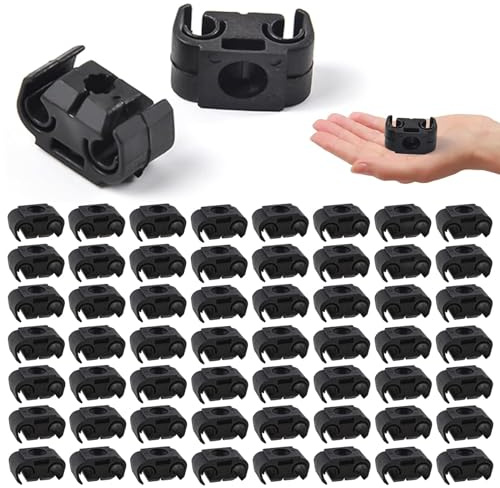 GUOYOU 50 stycken Dubbla Kabelbroms Clips, Bilbromsfäste, Dubbla Klämmor Dubbel Clip Bromslina, Svarta Plastklämmor Ersättningskabel Bromsar, För Cykel, MTB, Cykling