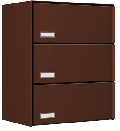 Briefkasten, Design Wandbriefkasten Oslo for Three in Braun - Bravios