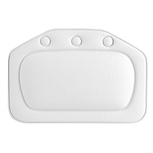 Cuscino da Bagno, Antiscivolo Ergonomico Imbottito in Morbida Schiuma per Vasca Idromassaggio Vasca Poggiatesta Testa Collo Spalla Schienale Cuscino da Bagno (bianco)