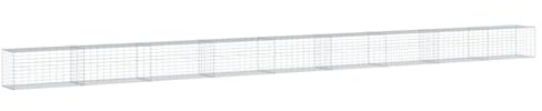 vidaXL Gabionkorg med skydd 900x50x50 cm galvaniserat järn, gabionkorg, stenmur, gabionmur, gabionkorgar, stenmurar, gabinmurar, gabionvägg