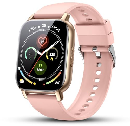 Smart Watches for Men Women, 1.85 HD Fitness Watch with Heart Rate/Sleep Monitor/Step Counter, Smartwatch With Bluetooth Call, 112+ Sports Modes IP68 Waterproof Lightweight Watch for Running (Pink)