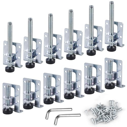 GBKDQQ Patas ajustables para muebles, 55/102 mm, para cargas pesadas, patas ajustables en altura, patas de nivelación de muebles con 48 tornillos pequeños, niveladores para mesas, estantes, armarios