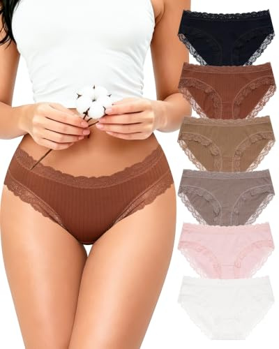 Aijolen Culotte Femme Coton Dentelle Bikini Slip Hipster sous-Vêtements