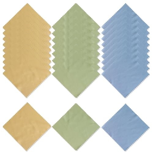30 Pezzi Panno Pulizia Occhiali, Riutilizzabile Panno in Microfibra Panni in Microfibra, 15 x 18 cm Panni Microfibra Occhiali per Pulire Occhiali Lenti Schermi