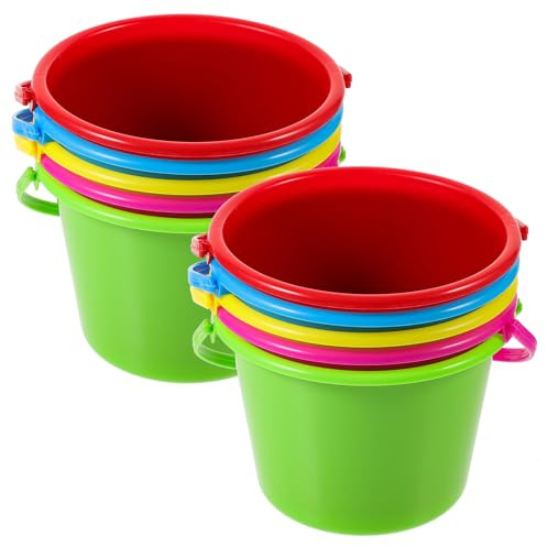HEMOTON Cubos de Playa para 10 Piezas Coloridos, Cubos de Juguete Pequeños y Ligeros de Plástico Seguro para Juegos de Arena y Pesca en Jardín de Infantes Color Aleatorio Color Aleatorio