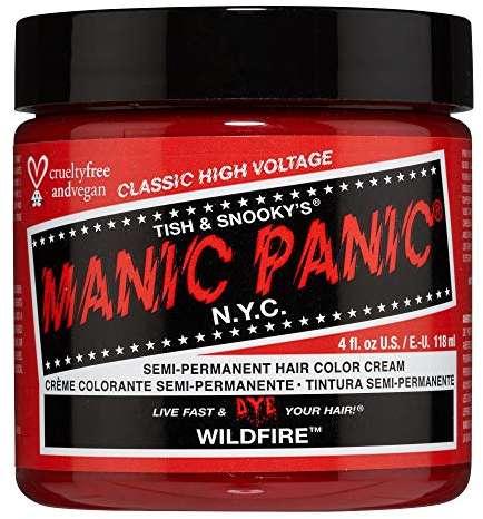 Tinte semipermanente para el cabello Manic Panic Wildfire Classic Creme, vegano y sin crueldad animal, 118 ml