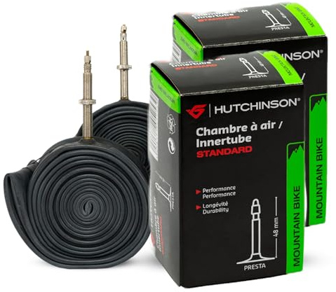 HUTCHINSON - Camera d'aria - Standard - Innertube - Resistenza e antiforatura - Bicicletta da strada - Valvola Presta - Spessore 0,9 mm - 48 MM - 26 x 1,70-2,35 - Set Di 2