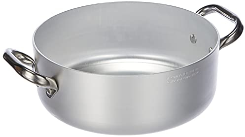 Pentole Agnelli ALMA10622 Professionelle Aluminiumpfannen 3 mm, niedriger Auflauf mit 2 Griffen, 3,4 l