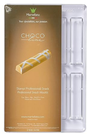 Martellato - Stampo per cioccolatini in policarbonato, barra mezza rotonda, 96 mm