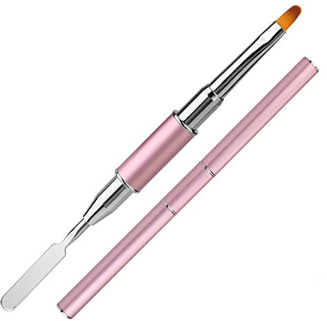 MWOOT Gel Brush & Picker, Spazzola per Unghie UV Gel Strumento per Arte del chiodo a Doppia estremità a Forma di Fetta, Pennello per Pittura per Unghie