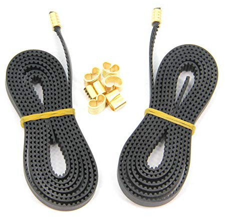 Befenybay 2pcs 2GT Open Timing Rubber Belt Length 1.2Meter Width 6mm with 8pcs Copper Buckle for Ender 3 3D Printer (Open Belt)