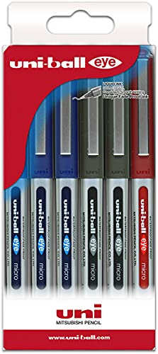 Uni-ball Estuche 6 roller Tinta líquida UB-150 colores surtidos