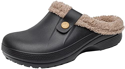 Meidiastra Femme Hiver Sabots Fourrées Homme Chaussons Chaude Peluche Pantoufles Maison Chaussures Imperméables Chaussures de Jardin Intérieur et Extérieur