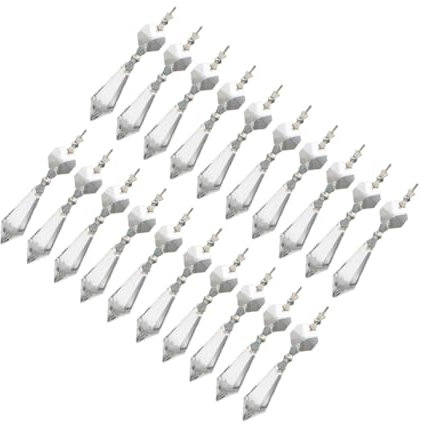 BESPORTBLE 20 Piezas decoración Adornos navideños Durante medallón Natal decoração Christmas Decor Cristales de Feng Shui prismas para Ventanas Encendiendo Bola de Cristal Colgante candelabro