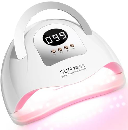 Lampade UV Per Unghie,380W Asciugatura Rapida per Unghie con 81 perline LED,Portatile Lampada per Unghie Con 4 Modalità Timer,Display LCD,Lampada Asciuga Smalto Semipermanente Con Sensore Automatico