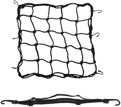 Rete Ragno Elastica,Rete Elastica Moto,Rete portabagagli per moto + Cordino Elastico,Corde Elastiche con Ganci,Casco per il fissaggio della staffa del motociclo del bagaglio