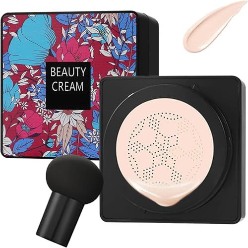CC Creme BB-kräm, svamphuvud Air Cushion Cushion Cream, lång livslängd vattentät skönhetskräm, fuktgivande korrigeringsbelysning, oljekontroll sminkbas, även hudton (elfenben)