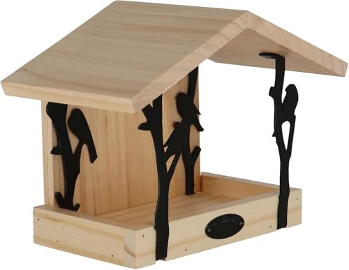 Wand-Futterstation aus Kiefer und Eisen