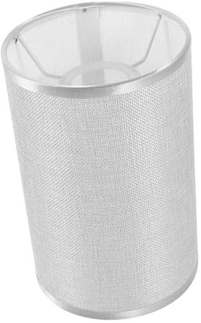 Garneck E27 De Tela Pantalla 20x13cm Pantalla Redonda Gris Adecuada Para Dormitorio Sala De Estar Pared Mesita De Noche Y Suelo