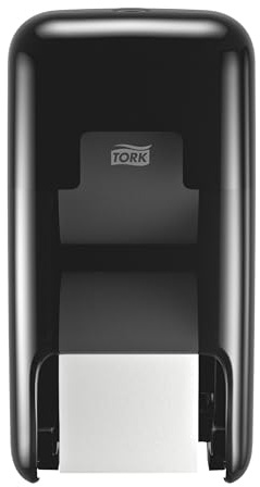 Tork OptiServe 2-Roll Coreless Toilet Paper Dispenser Black T7, Vertical Dispenser, Elevation Design, 558042