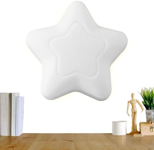 Sirseon Luci notturne per bambini per la scuola materna, luce notturna senza fili - Luce notturna da comodino a LED a forma di stella,Decorazione a stella carina illuminata a LED, lampada di ricarica