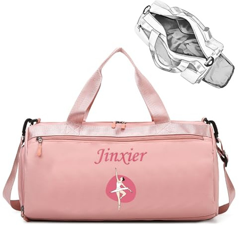 Borsone da Viaggio Personalizzato con Nome/Logo, Borsa da Palestra per Sport, Yoga, Danza, Impermeabile, per Weekend, per Donne e Uomini, con Scomparti per Scarpe e Vestiti Bagnati