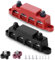 BOSYTRO 2 Stück 12V-48V DC Sammelschienen Verteilerblock 250A BusBar Box mit 3/8 (M10) 4-Posts Klemmenblock mit Abdeckung, Stromverteiler 12V mit 2x Anschlussbolzen M8 für Auto RV Boat(Rot Schwarz)