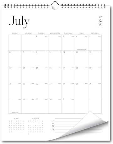 Calendario 2025-2026, calendario da parete 2025 uk 18 mensile verticale da parete da luglio 2025 a dicembre 2026, 36,8 x 29,2 cm, moderno calendario da appendere alla parete per scuola, casa, ufficio