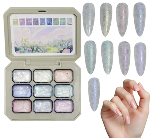 Nagelgel Palett - Degraderingsteckningsgel | 9-Färgspalett Måltillbehör För Professionella Nybörjare Kvinnor Tjejer Manikyr Nageldesign Kreativt Konstnärligt Uttryck