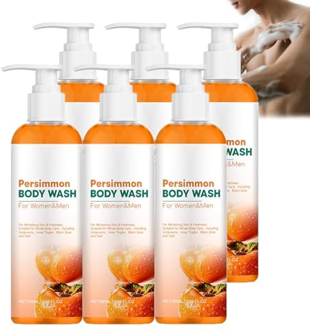 Detergente per il corpo di cachi per il controllo degli odori corporei, sapone per la schiena al cachi per gli anziani, gel delicato esfoliante, lozione idratante e cura che si sente liscia e non