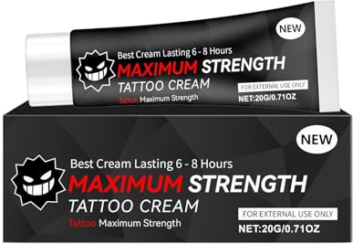 Lugnande tatueringskräm, premium tatueringsvård för alla hudtyper, förlänger hållbarheten och livskraften hos tatueringsfärger, för nya och gamla tatueringar, perfekt tatueringsservisare, 02