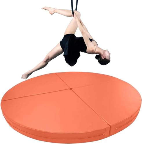Bärbar poledance-matta - rund och hopfällbar säkerhetskudde för pole dance (170 cm, 3 cm tjock) - oumbärlig för dansövning och prestanda i all säkerhet