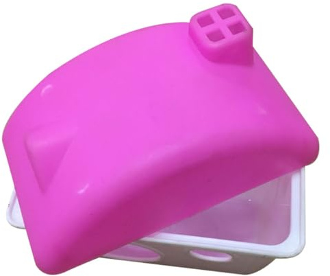 JECOMPRIS Nido para Dormir para Hámsteres Pequeño de Plástico Rosa, Casa Escondite para Conejillos de Indias, Accesorio para Jaula de Animales Pequeños, Refugio Estable y Seguro