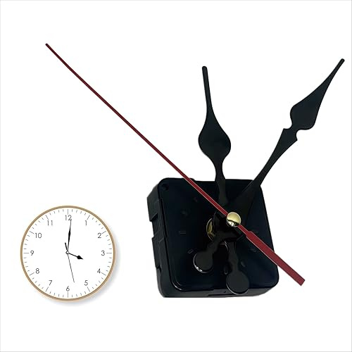 Silent Quartz Clock Movement Mechanism Kit, Battery Powered DIY Repair Replacement Mechanism for Home, Restaurant, Hotel, Classroom & Office (Black, 1 Pc)