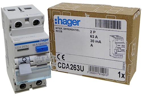 Hager CDA263U 63A RCD 2 Pole 30mA