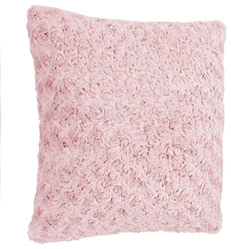 Atmosphera - Coussin Fourrure bouclée Rose - 45x45 cm