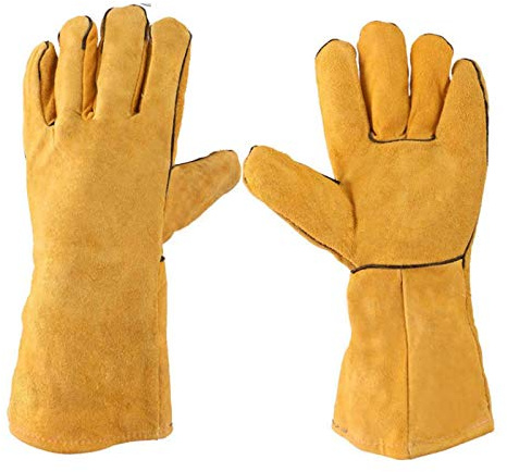 PJDDP Guantes De Manejo De Animales A Prueba De Mordida, Guantes De Protección De Animales, Guantes Antiarañazos para Perro Gato Gato Pájaro Serpiente Loro Lagarto Animales Salvajes, Amarillo