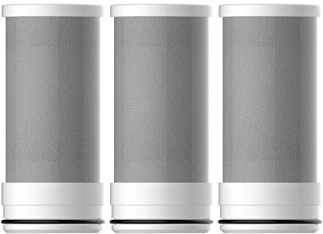Amazon Basics Faucet Water Filter Replacement, NSF Certified, Reduces Chlorine, Lead, Fluoride, Heavy Metal, Bad Taste and Odor, 3-Pack