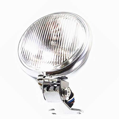 5 Motorrad Front High/Low Lauflicht Scheinwerfer Scheinwerfer Licht Für Harley Honda Kawasaki Suzuki Yamaha Cafe Racer Vintage Retro Bobber CB Old School Custom (Chrom/klar)