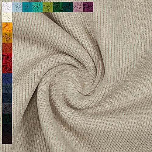 Bündchenstoff Alina, leicht gerippt, Schlauchware, uni beige (Länge am Stück: ab 25cm x Breite: 28cm/56cm)