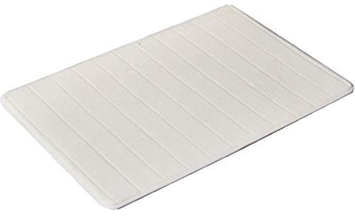 VSUSN Memory Foam Badteppich Anti Rutsch Badematte Absorbent Badvorleger Badezimmerteppich Badematten Duschmatten (60 x 90 cm, Creme)
