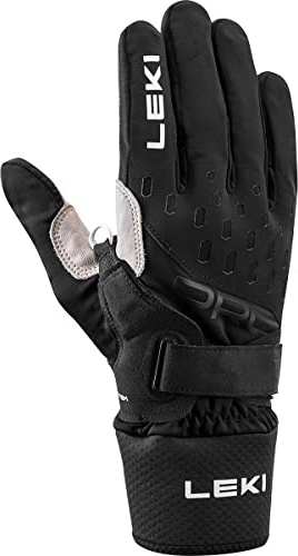 LEKI Prc Shark Lightweight Functional Cross-Country Ski Gloves, Size 10, Colour: Black, Sand