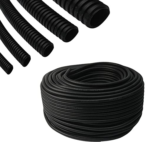 Wellrohr Wellschlauch Kabel Schutz Rohr Isolierrohr Marderschutz Leerrohr Installationsrohr (25 Meter, 12 mm Innenmaß)