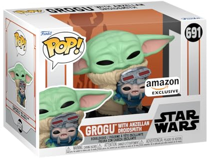 Funko POP! Der Mandalorianer - Grogu mit Anzellan Droidsmith - Amazon Exklusiv - Sammelfigur aus Vinyl - Geschenkidee - Offizielle Merchandise -TV Fans