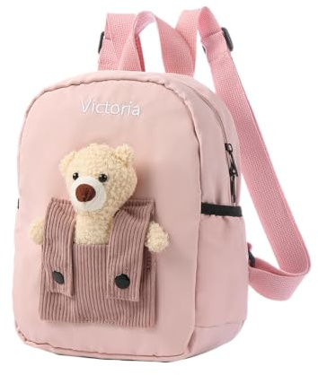 Glimmerday Personalized Children's Backpacks, Cute Cartoon School Backpack for Girls with Sewn Name, Girl's Backpack, Baby Daycare Backpack Back to School Gift
